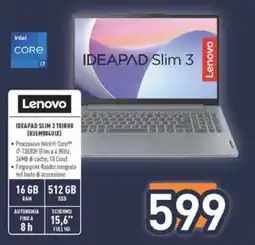 Unieuro Lenovo IDEAPAD SLIM 3 15IRH8 offerta