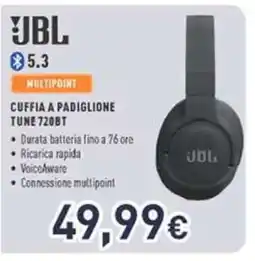 Unieuro JBL CUFFIA A PADIGLIONE TUNE 720BT offerta