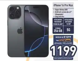 Unieuro iPhone 16 Pro Max offerta