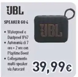 Unieuro JBL Speaker GO 4 offerta