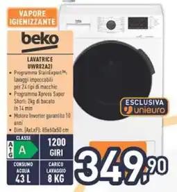 Unieuro LAVATRICE UWR82A2I offerta