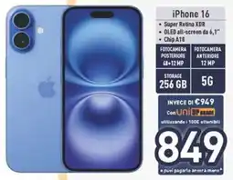 Unieuro iPhone 16 offerta
