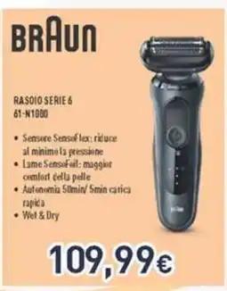 Unieuro Braun Rasoio Serie 6 61-N1000 offerta