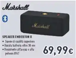 Unieuro Marshall SPEAKER EMBERTON II offerta
