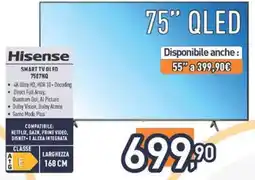 Unieuro Hisense SMART TV QLED 75 offerta