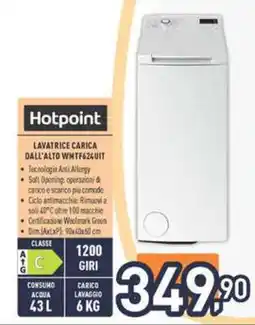 Unieuro Hotpoint Lavatrice Carica dall'Alto WMTF624U IT offerta