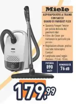 Unieuro Miele Aspirapolvere a Traino con Sacco Guard S1 Parquet Flex offerta