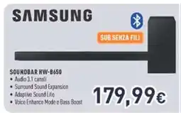 Unieuro SAMSUNG SOUNDBAR HW-B650 offerta