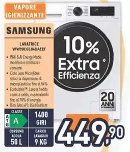 Unieuro Samsung Lavatrice WW90GC04DAEET offerta