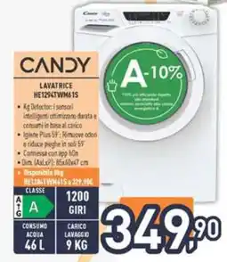 Unieuro CANDY LAVATRICE HE1294TWM61S offerta