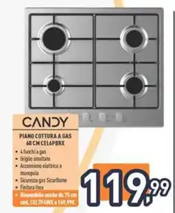 Unieuro CANDY Piano Cottura a Gas 60 CM CEL6PBRX offerta