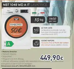 Unieuro NBT 1048 WD A IT LAVATRICE offerta