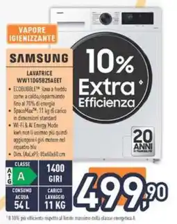 Unieuro Samsung Lavatrice WW11BGB25AEET offerta