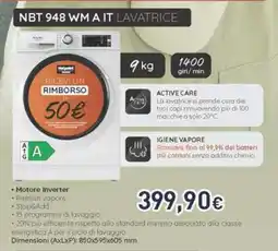 Unieuro NBT 948 WM A IT LAVATRICE offerta
