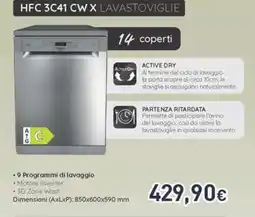Unieuro HFC 3C41 CW X LAVASTOVIGLIE offerta