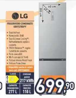 Unieuro LG FRIGORIFERO COMBINATO GBV7270DPY offerta