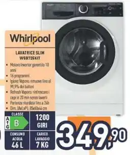 Unieuro Whirlpool Lavatrice Slim WSB725KIT offerta