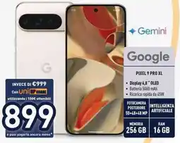 Unieuro Gemini PIXEL 9 PRO XL offerta