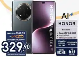 Unieuro HONOR magic7 lite offerta
