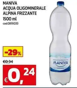 C+C Cash and Carry Maniva acqua oligominerale alpina frizzante offerta