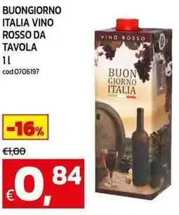C+C Cash and Carry Buongiorno italia vino rosso da tavola offerta