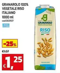 C+C Cash and Carry Granarolo 100% vegetale riso italiano offerta