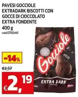 C+C Cash and Carry Pavesi gocciole extradark biscotti con gocce di cioccolato extra fondente offerta
