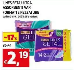 C+C Cash and Carry Lines seta ultra assorbenti vari formati e pezzature offerta