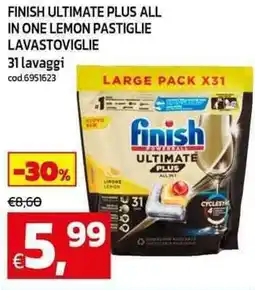 C+C Cash and Carry Finish ultimate plus all in one lemon pastiglie lavastoviglie offerta