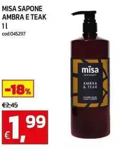 C+C Cash and Carry Misa sapone ambra e teak offerta