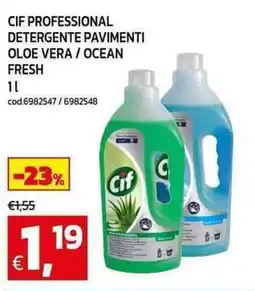 C+C Cash and Carry CIF professional detergente pavimenti oloe vera / ocean fresh offerta