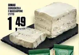 Coop Gimas gorgonzola e mascarpone l'etto offerta