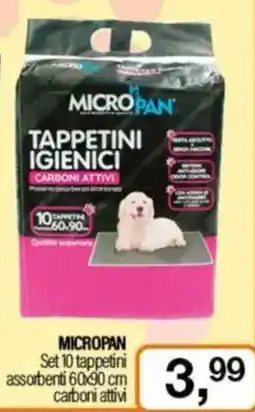 Caddy's MICROPAN Set 10 tappetini assorbenti 60x90 cm carboni attivi offerta