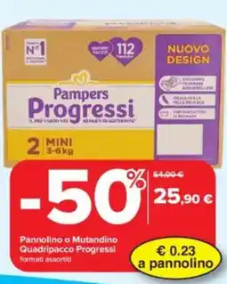 Carrefour Pannolino o Mutandino Quadripacco Progressi offerta