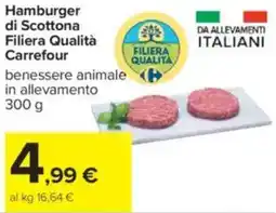 Carrefour Hamburger di Scottona Filiera Qualità Carrefour offerta