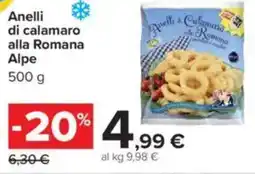 Carrefour Anelli di calamaro alla Romana Alpe offerta