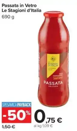 Carrefour Passata in Vetro Le Stagioni d'Italia offerta