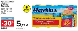 Carrefour Tonno all'Olio d'Oliva Mareblu offerta