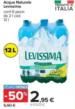 Carrefour Acqua Naturale Levissima offerta