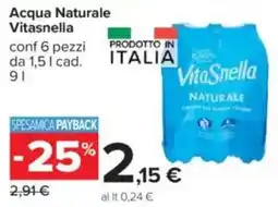 Carrefour Acqua Naturale Vitasnella offerta