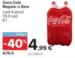 Carrefour Coca Cola Regular o Zero offerta
