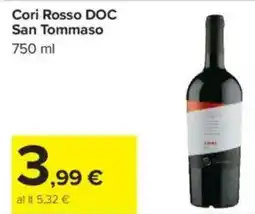 Carrefour Cori Rosso DOC San Tommaso 750 ml offerta