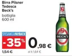 Carrefour Birra Pilsner Tedesca Beck's offerta