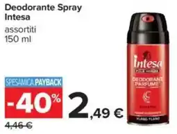 Carrefour Deodorante Spray Intesa offerta