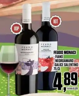 Coop Feudo monaci -fiano -negroamaro salice salentino offerta