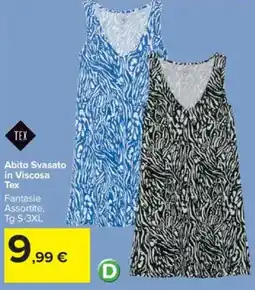 Carrefour Abito Svasato in Viscosa Tex offerta