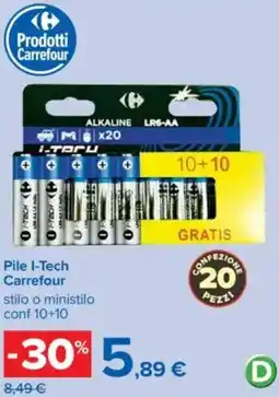 Carrefour Pile I-Tech Carrefour offerta