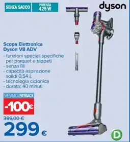 Carrefour dyson Scopa Elettronica Dyson V8 ADV offerta
