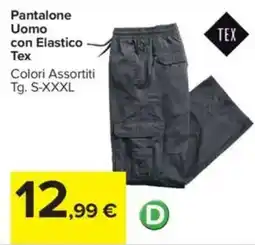 Carrefour Pantalone Uomo con Elastico Tex offerta