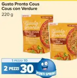 Carrefour Gusto Pronto Cous Cous con Verdure offerta